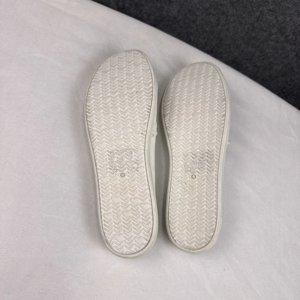Jellypop Womens White Canvas Slip On Mule Sneakers Frayed Edge Size 10M‎